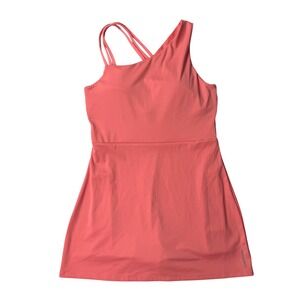 PBX PRO Coral One Shoulder Crisscross Back Tennis Dress Skirt Shorts Women L